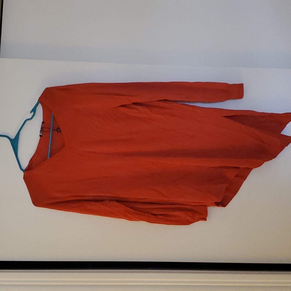 Vest orange high low tunic sweater